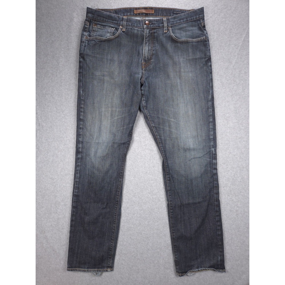 Agave Waterman Mens Size 40x34 Blue Denim Relaxed Jeans Ripped Cuffs Distressed